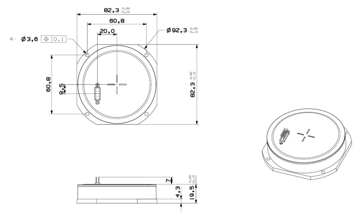 Close-loop Fiber Optic Gyroscope Sensor Kecepatan Sudut Inersia Presisi Tinggi 0