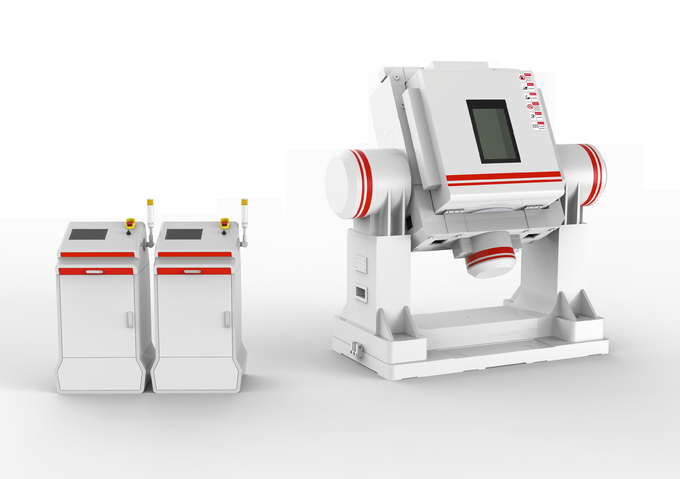 Close-up view of the precision turntable with Ø300mm load plate